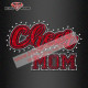 Cheer Mom Glitter Rhinestone Iron On Transfer for Spirit Wear